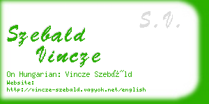 szebald vincze business card